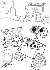 Coloring Pages Disney Walle Robot Cartoons Wall Cockroach sketch template
