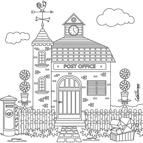 simple post office coloring page  printable coloring pages  kids