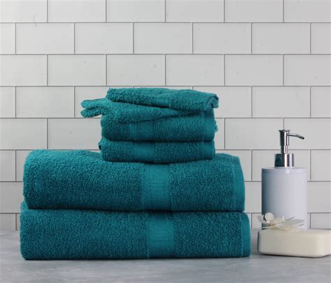 mainstays basic bath collection  piece towel set turquoise  bath