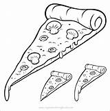 Coloring Pizza Vector sketch template