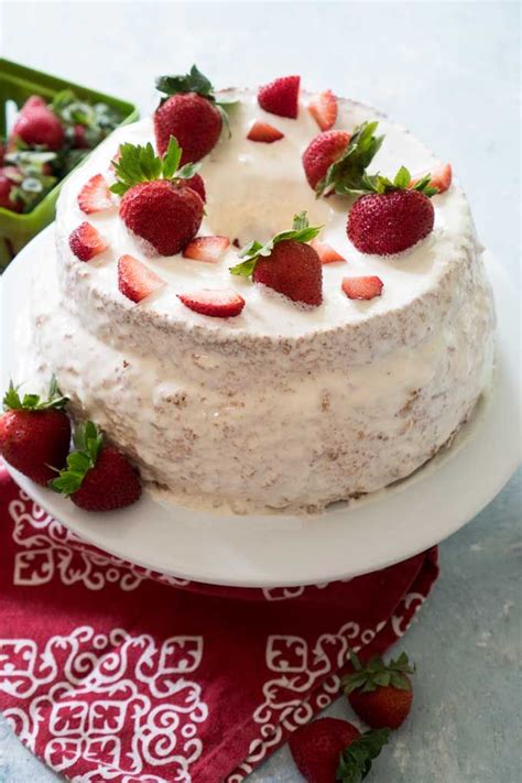 strawberry cream filled angel cake recipe dessert recipes