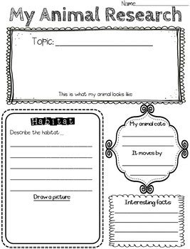animal research project research template   fun tpt