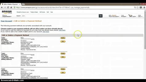 delete payment method   amazon account super easy youtube