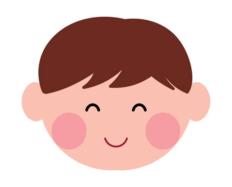 cute kids boy head character smiling avatar cartoon vector illustration