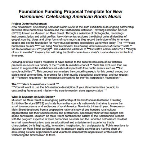 proposal  funding template