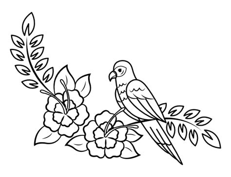 coloring pages flowers  birds printable bird  flowers