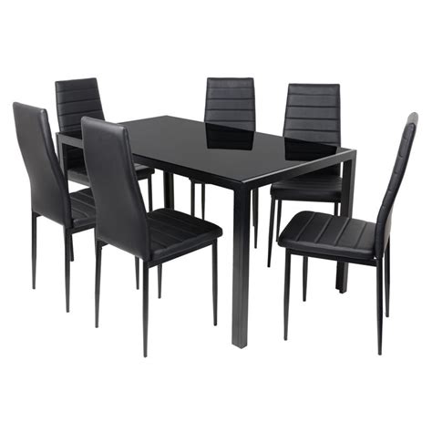 black glass dining table set dreamfurniturecom misu chrome finish