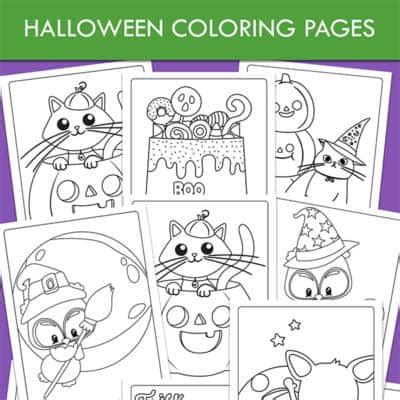 halloween coloring pages  kids printable set  pages