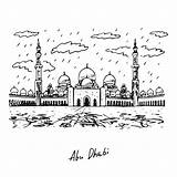 Dhabi Abu Mosque Zayed Sheikh Sketch Graphic Emirates Arab Depositphotos sketch template