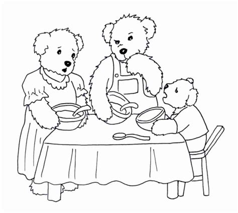 goldilocks    bears coloring page  getdrawings