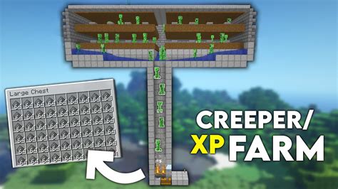 minecraft easy creeper xp farm tutorial  gunpowder creeper farm creepergg