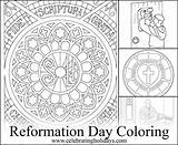 Reformation Coloring Rose Luther sketch template