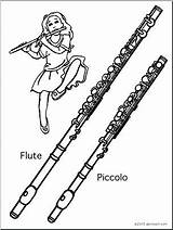 Piccolo Instrument Drawing Coloring Paintingvalley Flute Drawings sketch template
