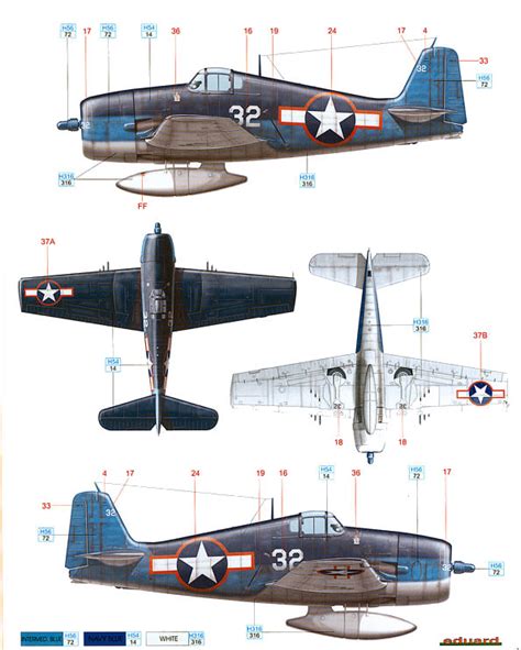 grumman ff hellcat early war camouflage color profile  paint guide