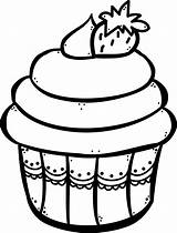 Mewarnai Dibujo Kue Putih Muffin Desenhos Colorir Makanan Icing Animales Visitar Tiernos sketch template
