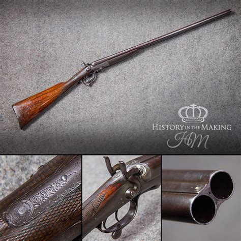 antique double barrelled shotgun side  side  deactivated history   making