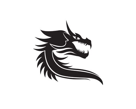 head dragon flat color logo template vector illustration  vector