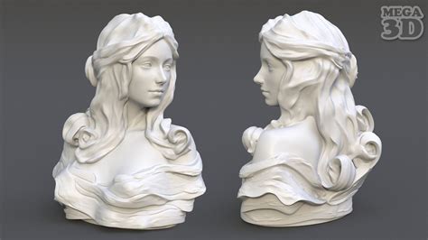 artstation female bust statue   print model resources