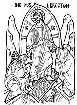 Orthodox Resurrection Icone Colorare Byzantine Feast Catholic Résurrection Saints sketch template