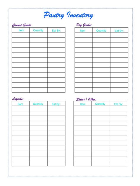 whats   pantry pantry inventory printable checklist