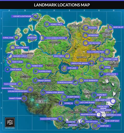 fortnite landmark locations map discover questchallenge pro game guides
