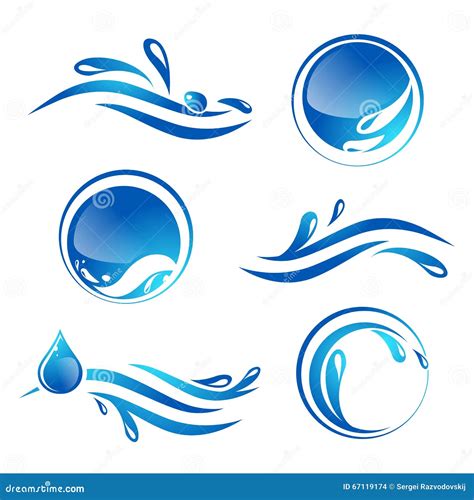 water splash logo set stock vector illustration  clean