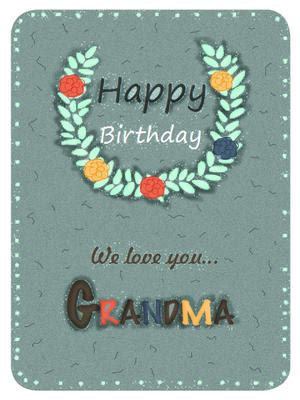 printable birthday grandma cards create  print  printable