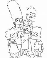 Coloring Simpsons Family Pages Whole Print sketch template