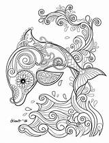 Mandala Delfin sketch template
