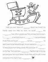 Pirate Mad Libs Own Fill Blank Stories Make Printable Activities Fun Kids Reading Activity Language Arts Story Grade Funny Writing sketch template