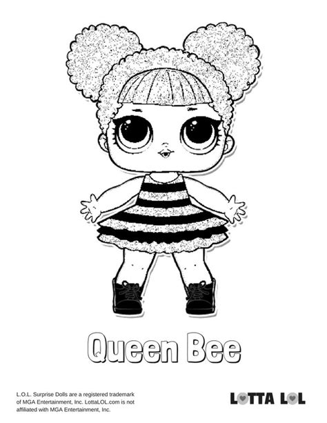 queen bee coloring page lotta lol lol surprise dolls series