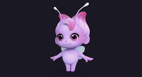 model cartoon cute fairy turbosquid