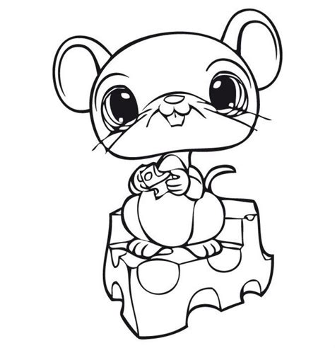starry shine pretty mouse coloring pages