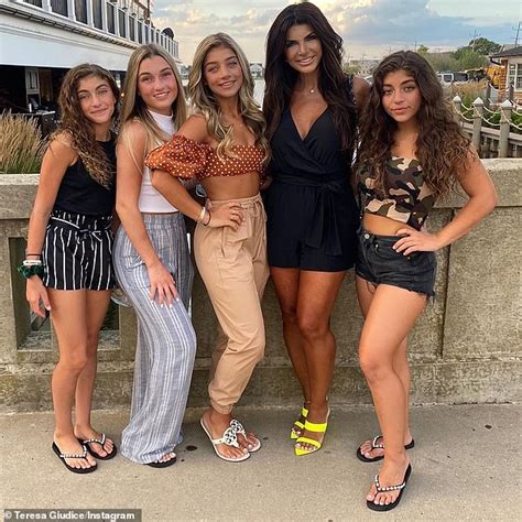 rhonj teresa giudice 48 and four daughters pose in photo daily