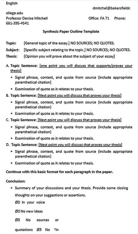sample essay outline template   create   academic paper