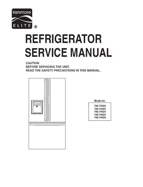 kenmore elite refrigerator parts manual