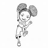 Coloring Girl Pages Curly Hair African Afro Drawing Little Girls American Kids Coloriage Colouring Natural Woman Sheets Cute Women Printable sketch template