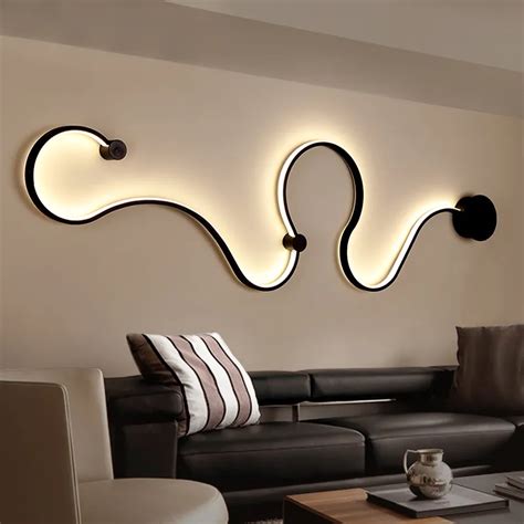 modern minimalist creative wall lamp blackwhite iron paint led indoor living room bedroom ac