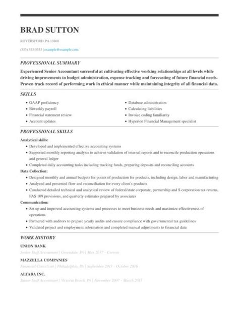 professional accounting resume examples livecareer