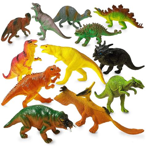 large plastic dinosaur set  pack  inches assorted realistic