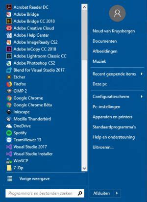 windows tools voor bureaublad en startmenu ct