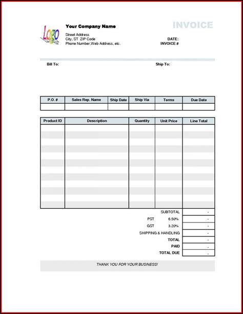 hvac invoice forms template  resume examples kwkapvjn