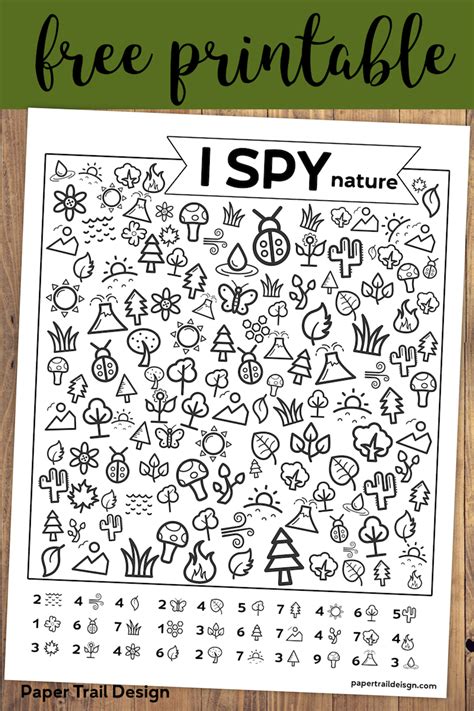 printable  spy nature game paper trail design