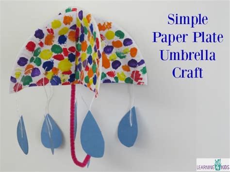 paper plate umbrella craft learning  kids