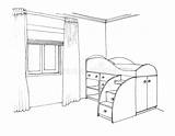 Sketch Graphical Schizzo Stanza Bed Interna Grafico Bambini Bunk 剪影 图解 内部 sketch template