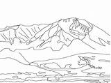 Coloring Mountain Mountains Rocky Pages Scene Scenery Drawing Colouring Kids Adult Colorado Adults Sheet Clipart Library Getdrawings Print Popular Drawings sketch template