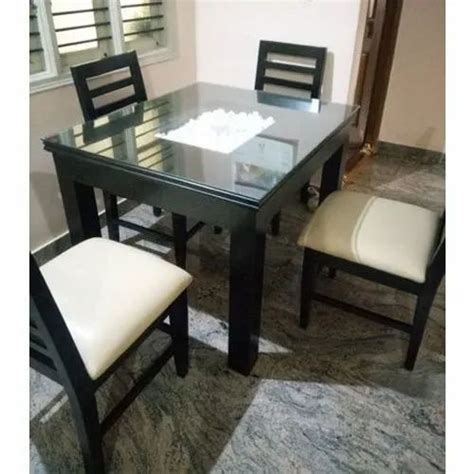 glass  seater wooden dining table set rs  set lakshmi