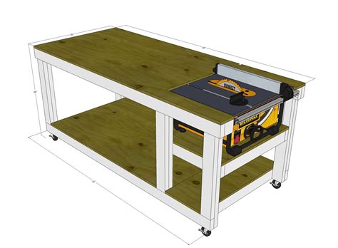 rolling workbench  table   router integration woodworking