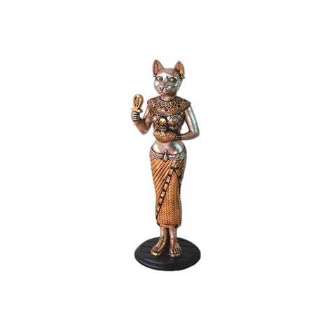 shop design toscano round egyptian cat goddess bastet statue with royal
