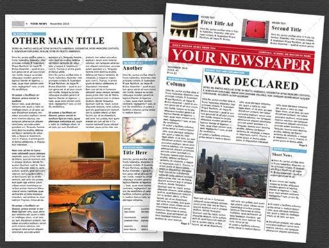 newspaper sample layout  template